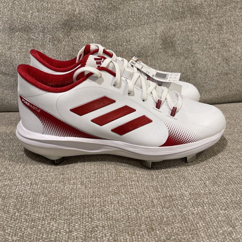 Adidas Purehustle 2 Low Metal Fastpitch Softball Cleats Womens 10 Red White NEW